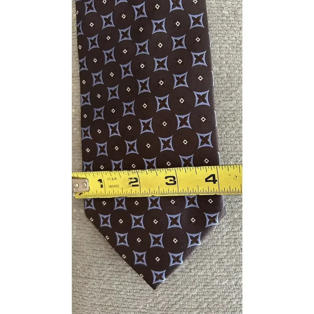 Grant Thomas Silk Hand Made Tie Geometric Preppy Prom Formal
